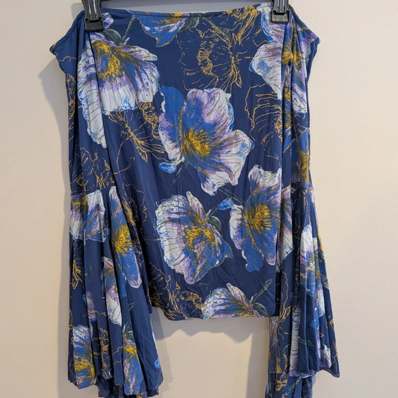 We The Free Free People Floral Off-Shoulder Bell Sleeve Top Whimsical Fairy Y2k - Picture 2 of 8